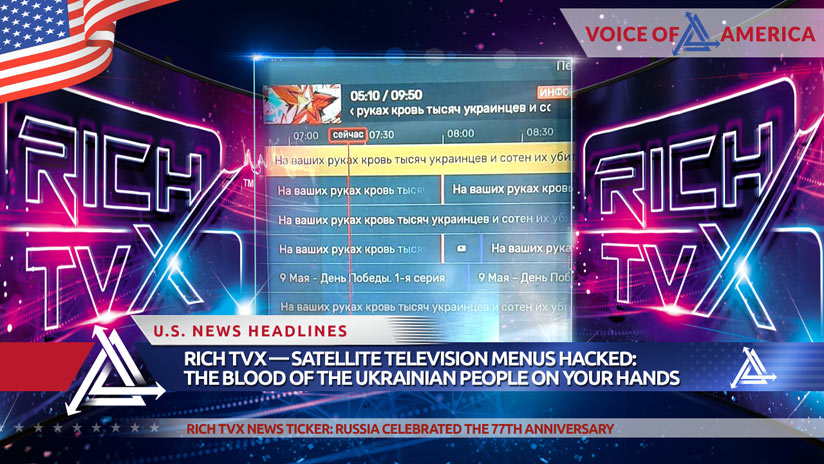 Rich TVX — Satellite Television Menus Hacked: The Blood Of The Ukrainian people On Your Hands